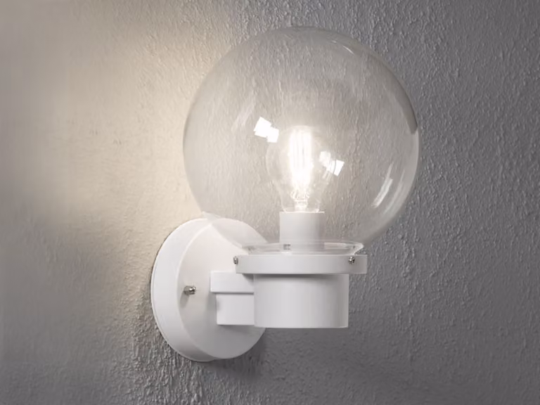 Lampada da parete a LED per esterni, illuminazione per terrazze, balconi e posti auto coperti, bianca
