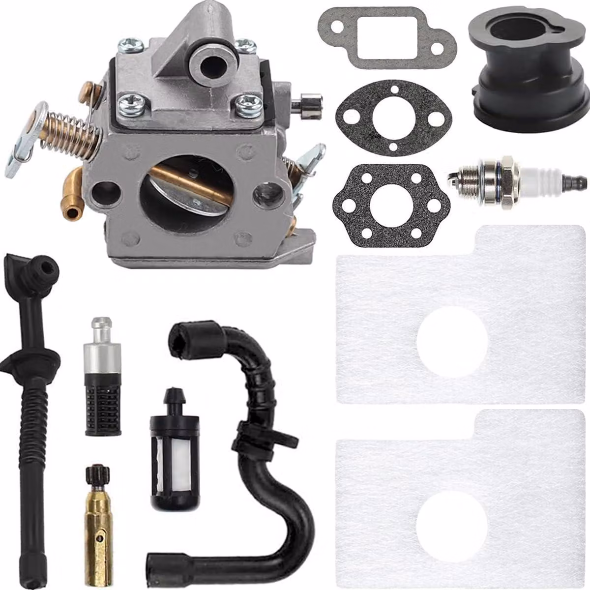 Carburatore Stihl MS170 MS180 - Sostituisce Zama C1Q-S57 - Include filtro dell'aria e candela - Alta qualità - Adatto per motoseghe...