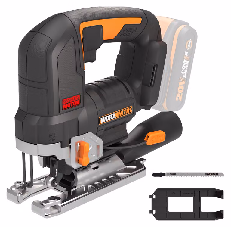 Seghetto alternativo a batteria WORX Nitro 20V WX542.9, motore brushless, senza batteria e caricabatterie