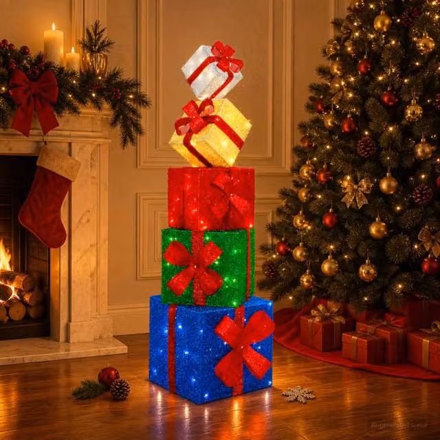 Confezione regalo decorazione natalizia 5 pz 125 LED 42049625