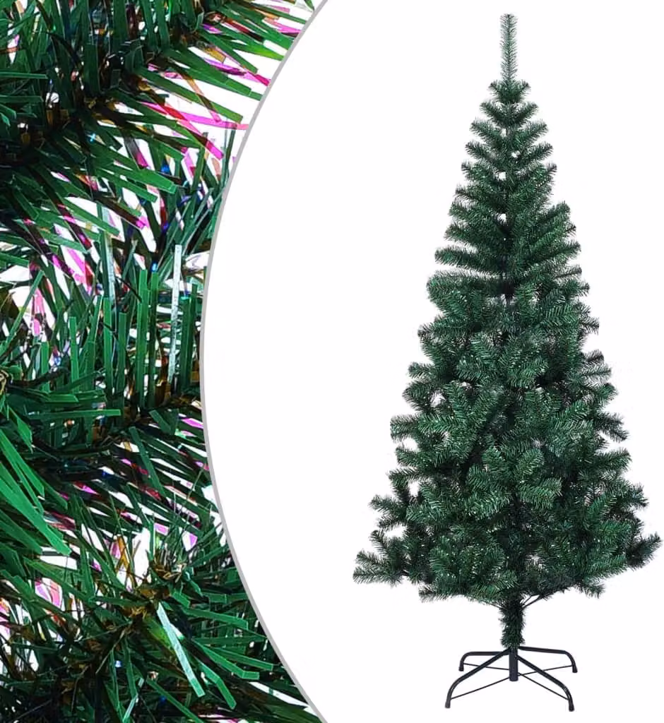 The Living Store Albero di Natale Artificiale Pizzo Iridescente Verde 240 cm PVC