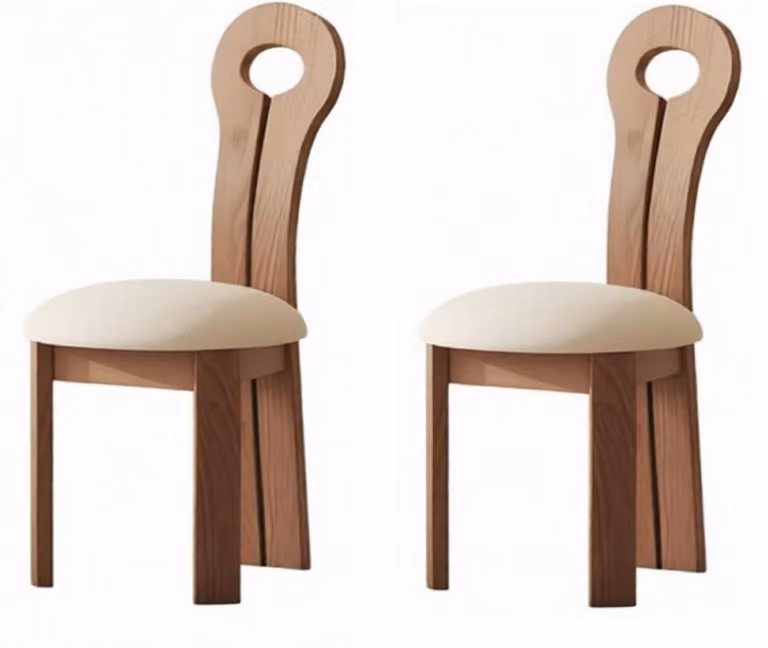 Set di 2 sedie da pranzo in legno, design moderno, rivestimento in tessuto