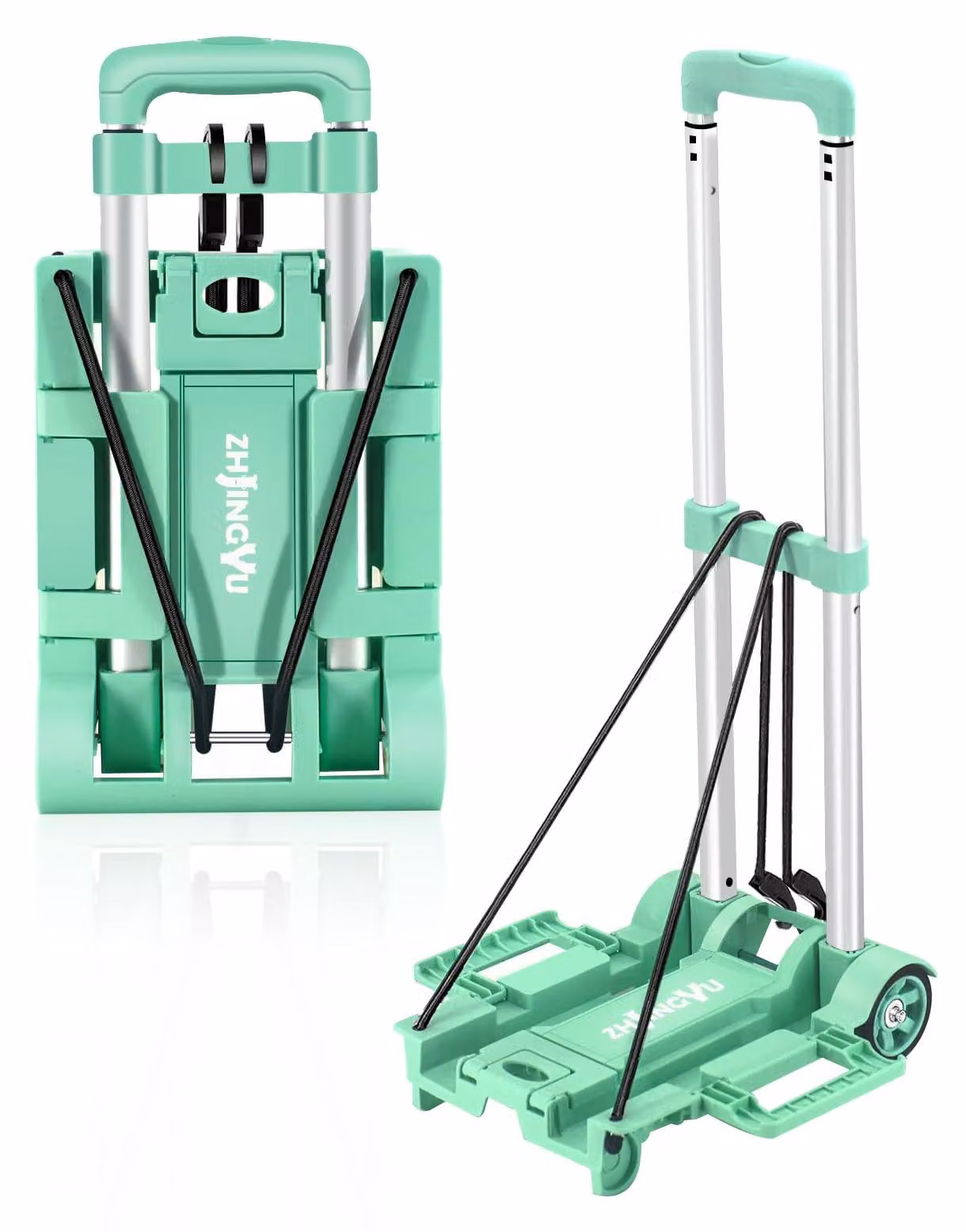Carrello pieghevole - Capacità di carico: 35 kg - Alluminio - Verde - Carrello leggero