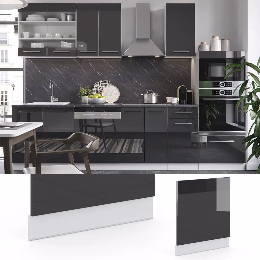 Pannello frontale Vicco Fame-Line Antracite lucido e Bianco, Larghezza: 60 cm – 2