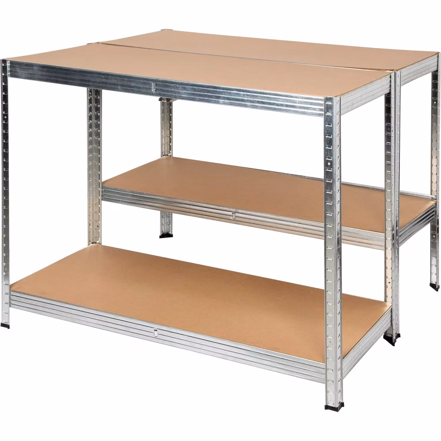 Scaffale in metallo e MDF Vestiamo Casa con 4 ripiani, colore argento, H 180 cm x L 120 cm x P 50 cm – 2