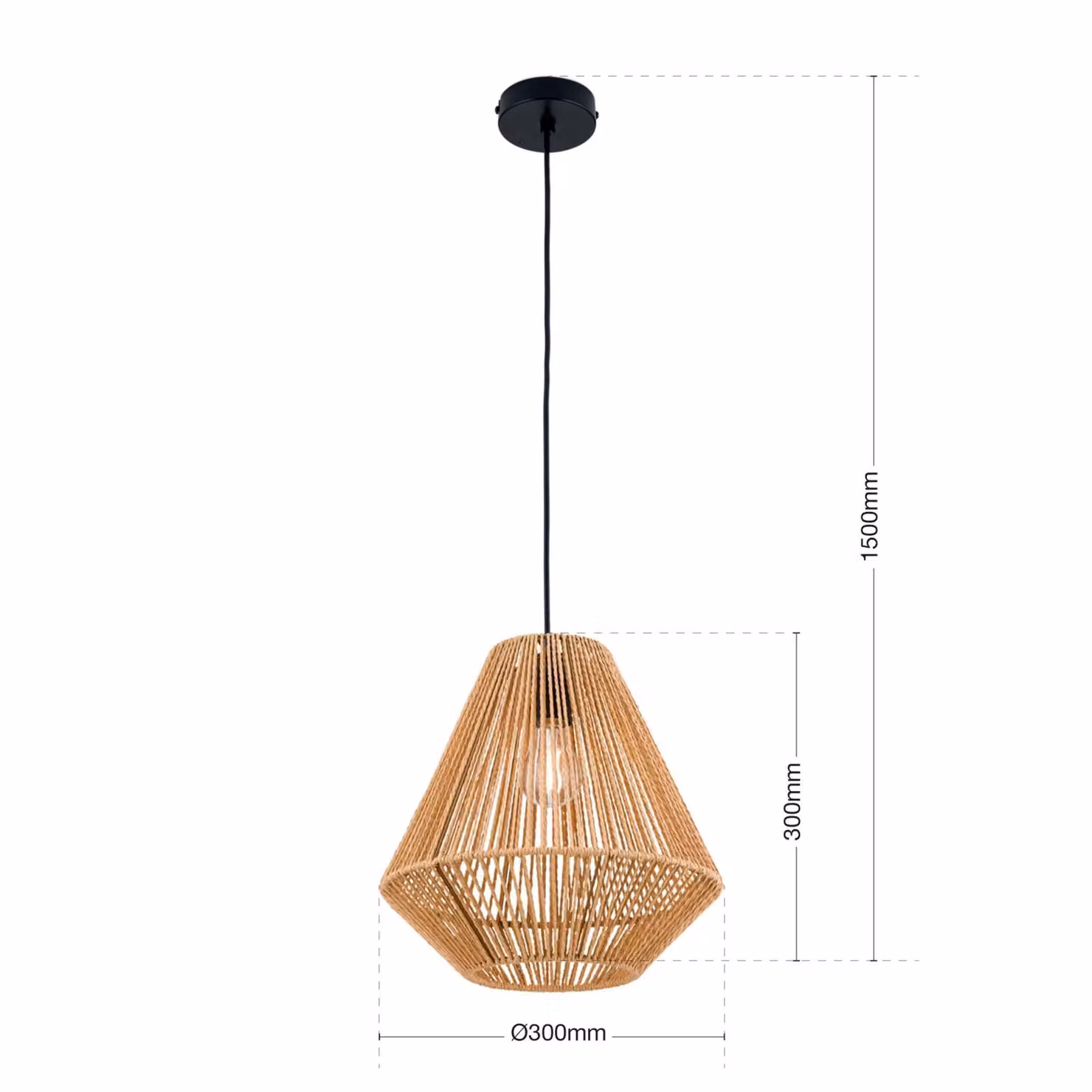 ORION Lampada a sospensione Jungle, dimmerabile, Legno chiaro, Soggiorno / Sala da pranzo, Metallo, Lampada a sospensione