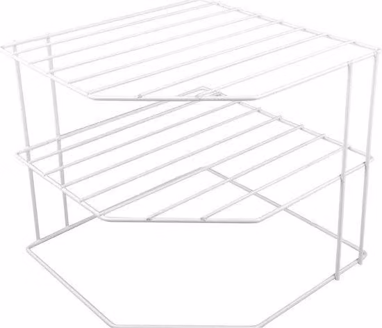 Organizer da cucina in metallo - mobile bianco per piatti e tazze - piano di lavoro - organizer per stoviglie e posate