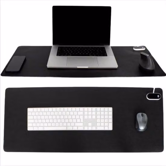 Tappetino riscaldante elettrico per il freddo - Tappetino riscaldante da tavolo con touchpad - Tappetino riscaldante per il comfort - Nero