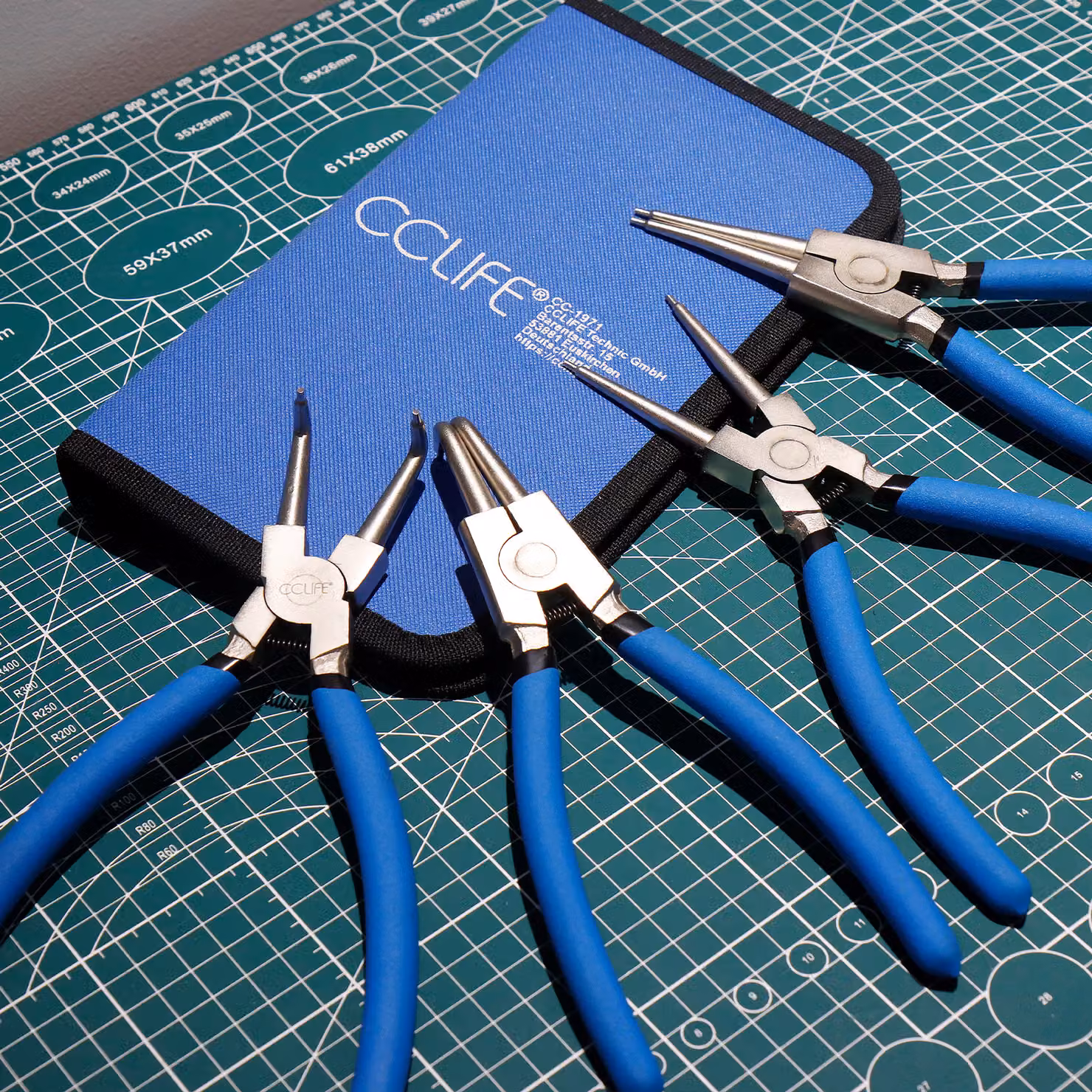 CCLIFE Set di 4 pinze per anelli di sicurezza per anelli di sicurezza per anelli di sicurezza, lunghezza 175 mm