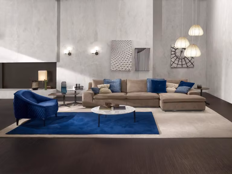 Ecksofa L-Form Couch Luxus Italienische Möbel Sofa Grau PRIANERA Wohnzimmer