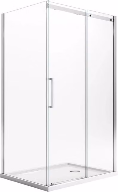Box Doccia Angolare Idralite Prime Duo 1 con Anta Scorrevolente, Vetro Trasparente da 8 mm e Trattamento EasyClean, L 120 cm x P 75 cm x H 198 cm, Versione Destra