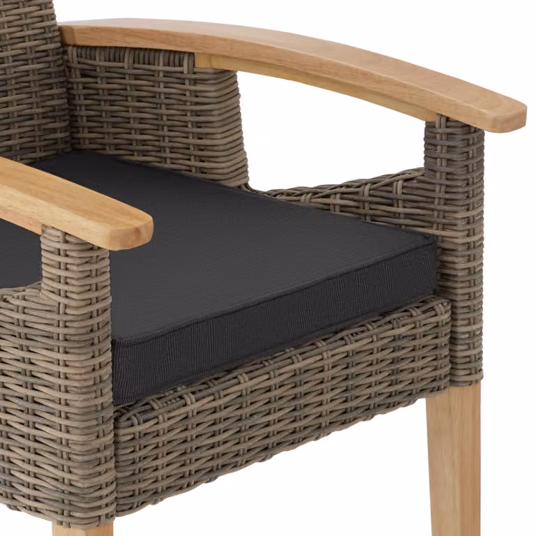 Sedia in rattan Rosarno TecTake GmbH colore beige con struttura in legno di gomma e metallo