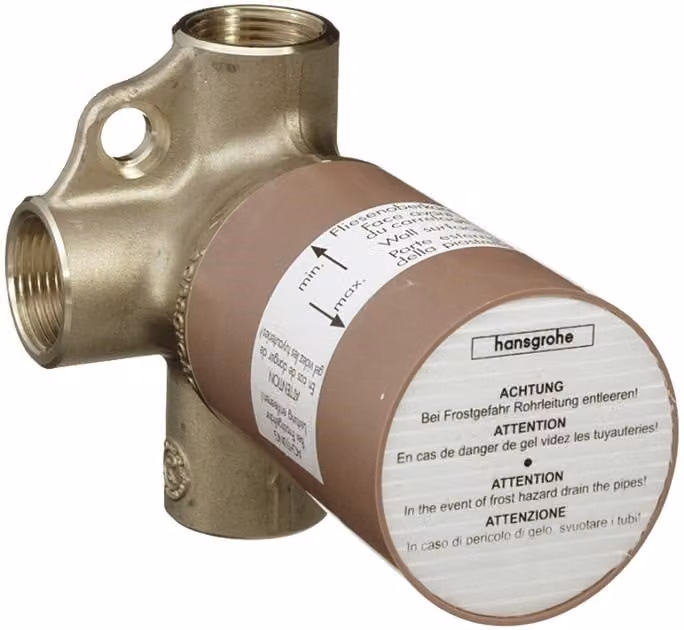 hansgrohe Corps de base Trio Vanne d'arrêt et de commutation universelle encastrée, 15981180, 15981180