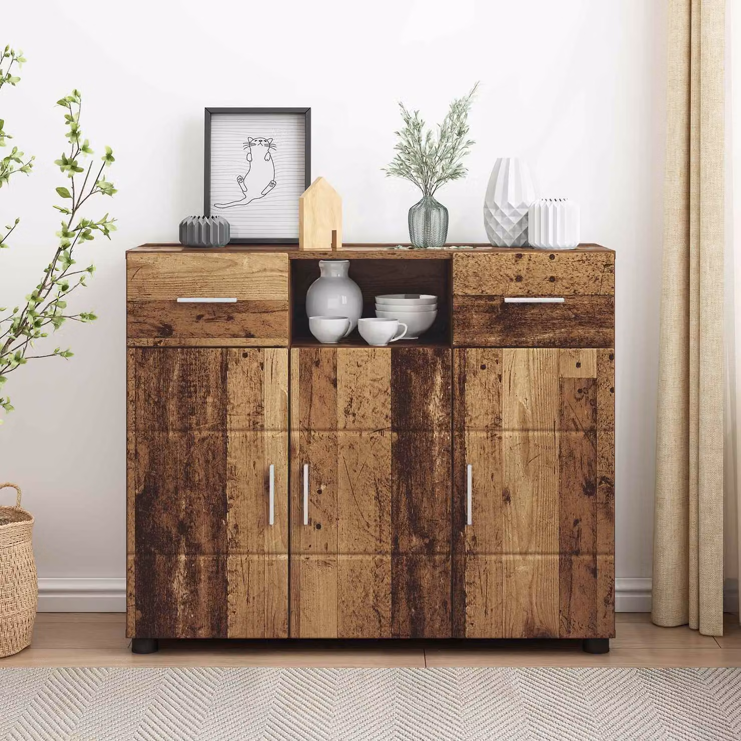 Armadio moderno vidaXL in legno ingegnerizzato marrone con ante a battente