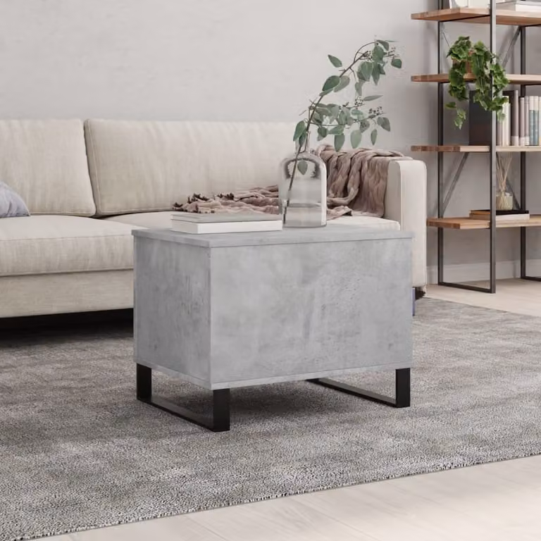 Maison Exclusive - Tavolino grigio cemento 60x44,5x45 cm Materiale ligneo
