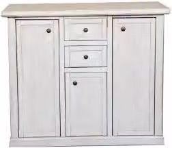 Credenza madia buffet mod modena in legno Shabby chic bianco anticato 3 ante 2 cassetti