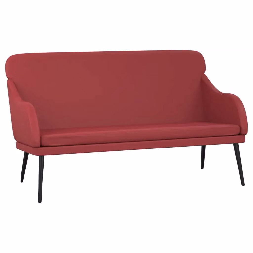 Panca VIDAXL in similpelle rossa con braccioli per sala da pranzo, L: 110 cm, P: 76 cm, H: 80 cm – 2