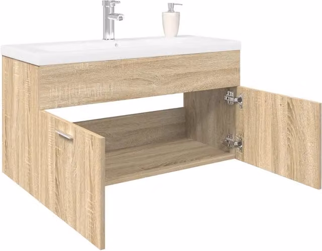 Mobile da Bagno con Lavabo Integrato Rovere Sonoma 3325016