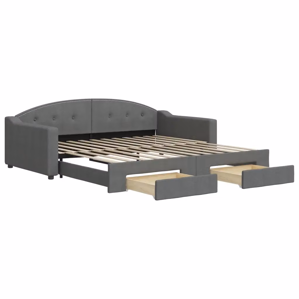 Divano Letto Estraibile con Cassetti vidaXL Grigio Moderno L/P/H: 223 x 110 x 75 cm, Dimensioni Letto: 100 x 200 cm – 2