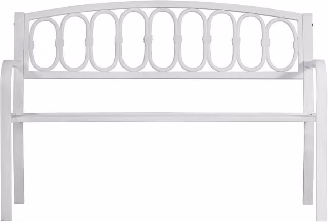 Panchina da giardino a 2 posti GIORDANOSHOP in metallo bianco L: 126 cm, P: 63 cm, H: 87 cm