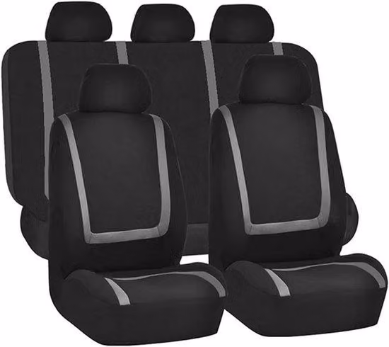 Set di coprisedili per auto, comodi coprisedili realizzati in materiale di alta qualità, universali per sedili anteriori e posteriori, facili da installare, adatti alla maggior parte dei veicoli, compresi camion e SUV (grigio)
