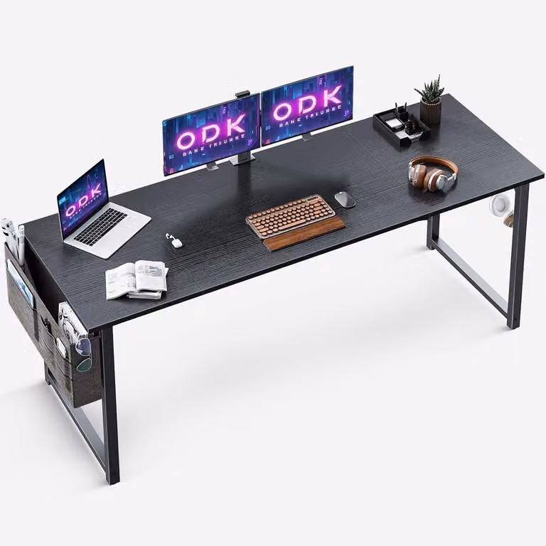 ODK scrivania per computer 160x55cm nero scrivania ufficio casa ufficio