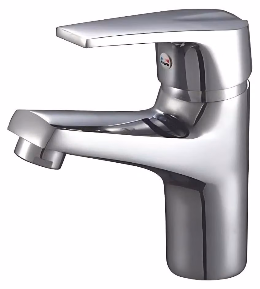 Miscelatore monocomando per lavabo, cromato, con cartuccia in Vetroceramica da 40 mm, completo di tappo a salvagoccia
