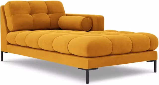 Chaise longue destra Bali di Cosmopolitan Design in velluto giallo L/P/H: 264 x 164 x 75 cm – 1