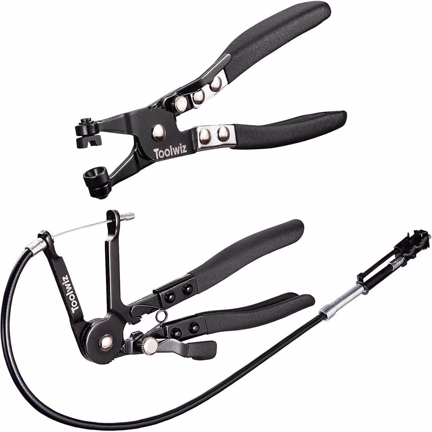 Set di pinze per fascette stringitubo, composto da 2 pezzi, con pinza flessibile e sistema di bloccaggio, ideale per tubi del radiatore automobilistici, lunghezza 68,6 cm