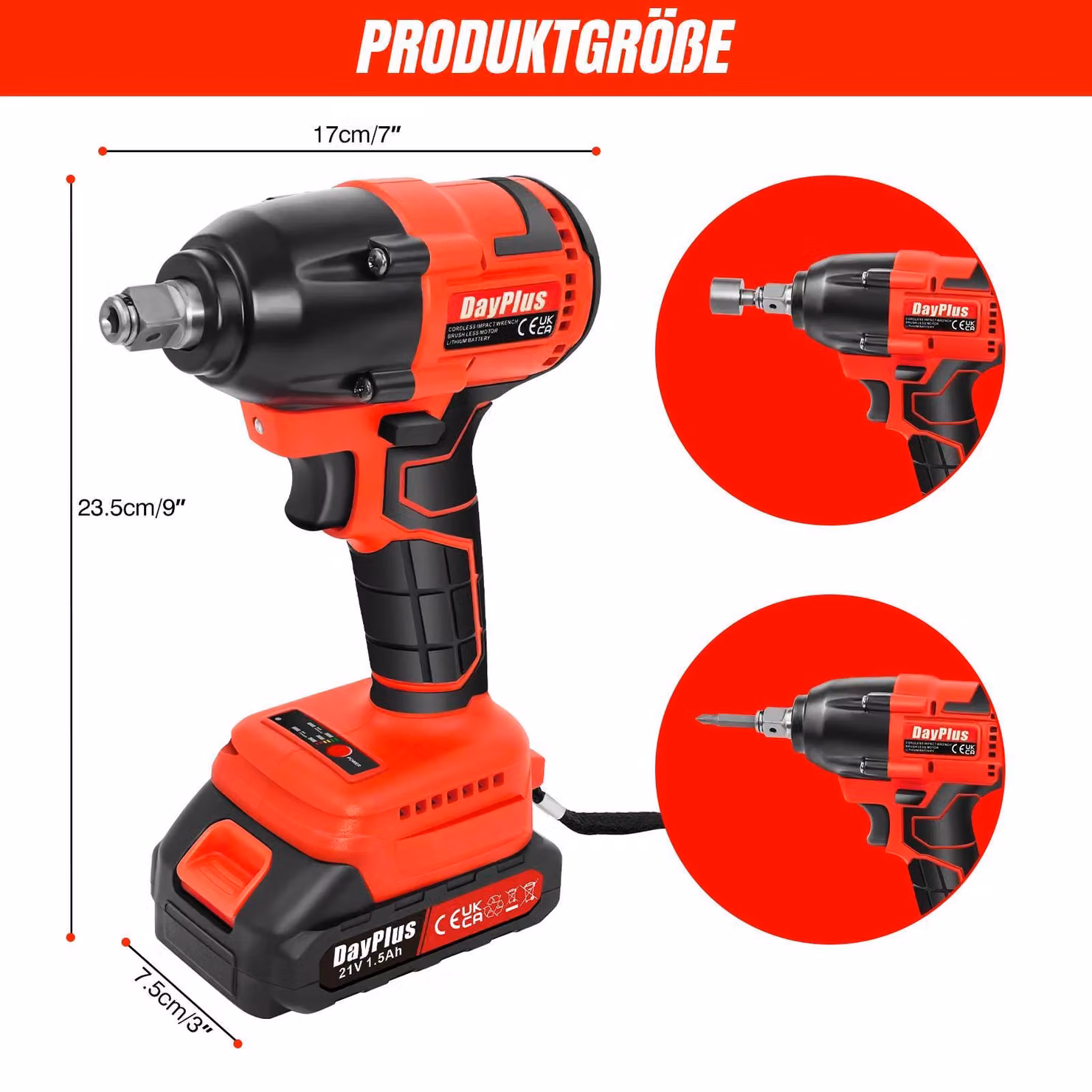 Avvitatore a impulsi a batteria da 21V - Avvitatore a impulsi elettrico - Motore brushless - Coppia elevata di 320 Nm - Attacco quadrato da 1,27 cm - Con batteria e caricabatterie - Ideale per pneumatici automobilistici