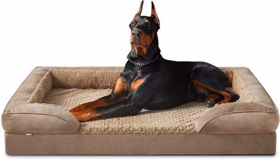Enorme tavolino per cani, cuscino lavabile per gatti di grossa taglia con rivestimento color miele e imbottitura impermeabile rimovibile; cuscino ortopedico in schiuma per cani, color marrone caffè