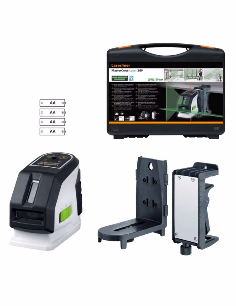 Laser a linee intersecanti verde LASERLINER 031.390A MasterCross-Laser 2GP nero – 2