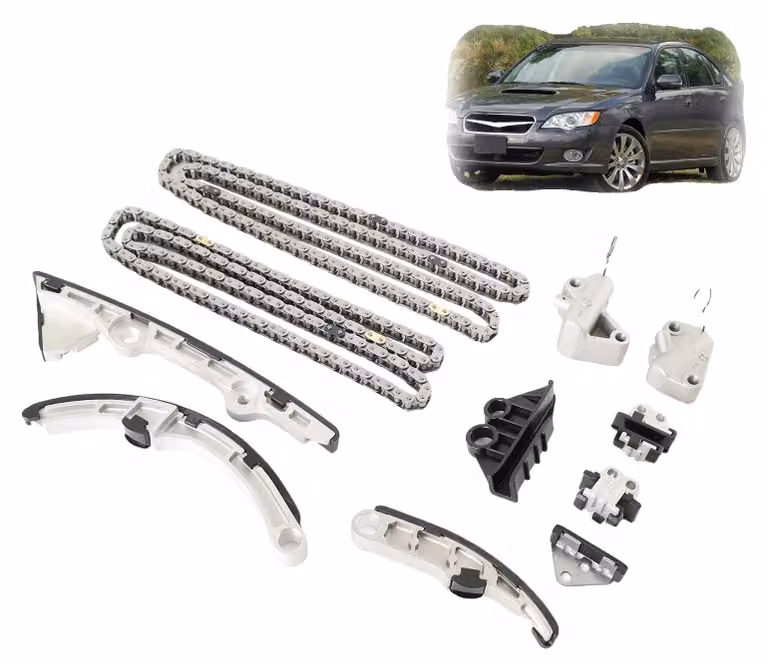 Kit cinghia di distribuzione, compatibile con motori H6 da 3,0 litri, include 2 cinghie di distribuzione, 2 tenditori, 7 pulegge guida, prodotto nuovo al 100%