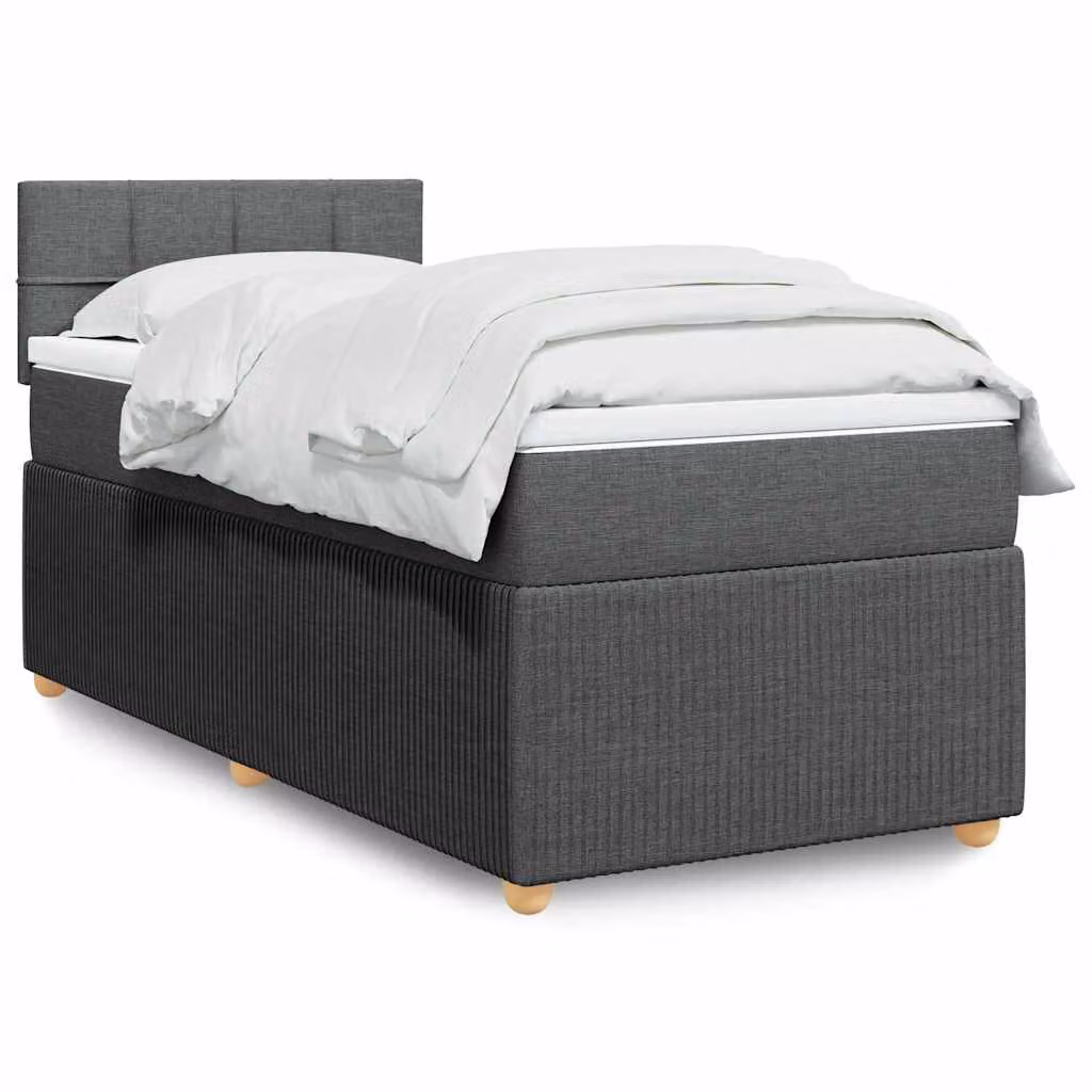 vidaXL Letto Ibrido con Materasso a Molle Insacchettate Grigio e Bianco L/P/H: 90 x 200 cm – 1