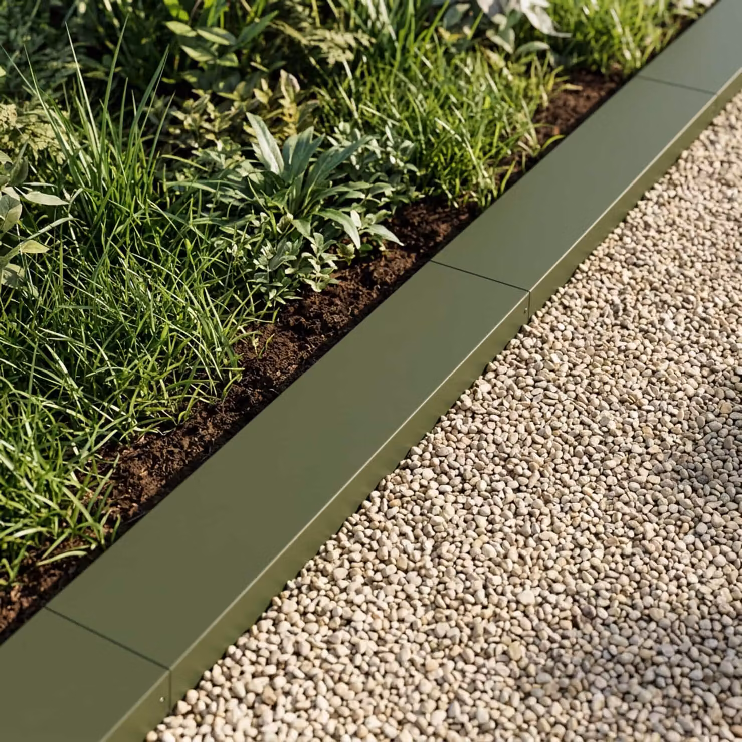 Set di 10 profili di copertura per giardino vidaXL in acciaio verde L: 100 cm, P: 20 cm, H: 5 cm