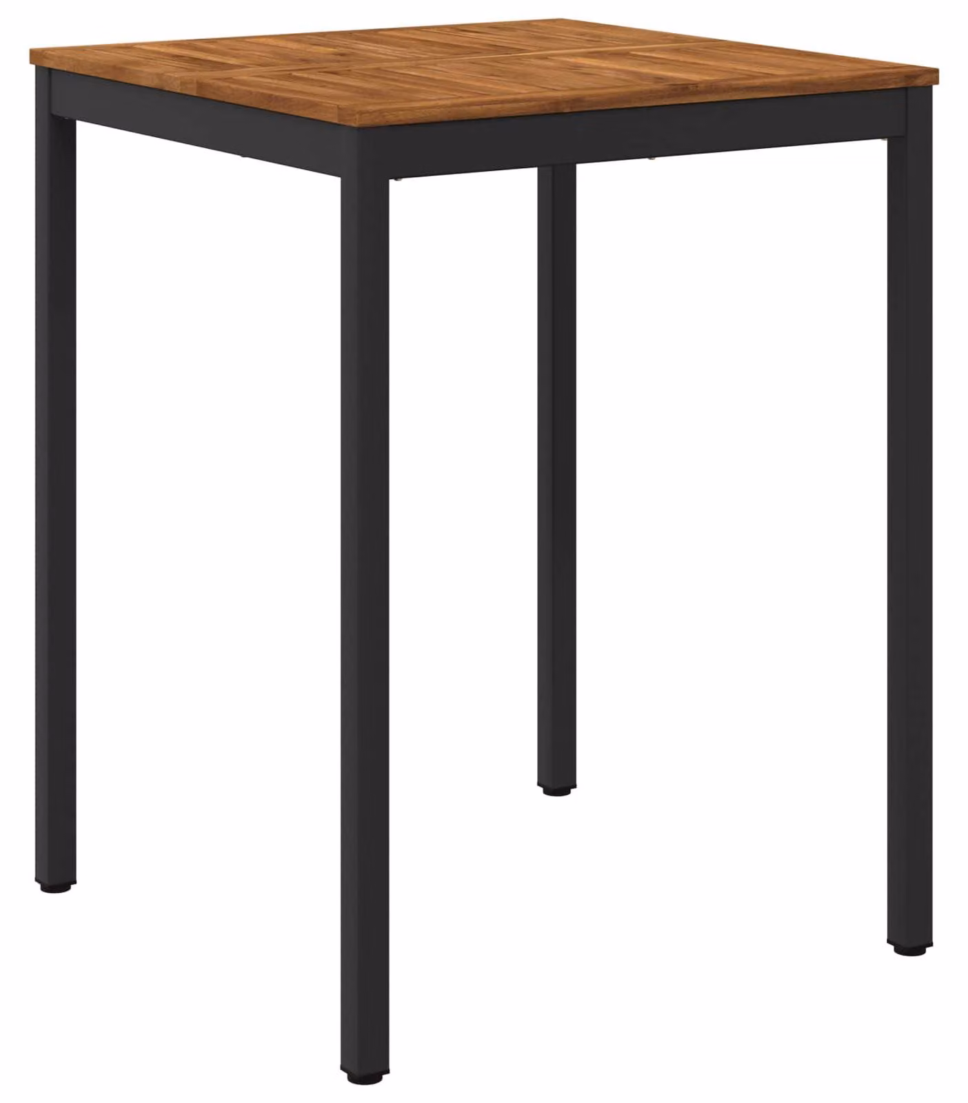 Tavolo da giardino, design naturale e nero, dimensioni 80 x 80,5 x 105 cm
