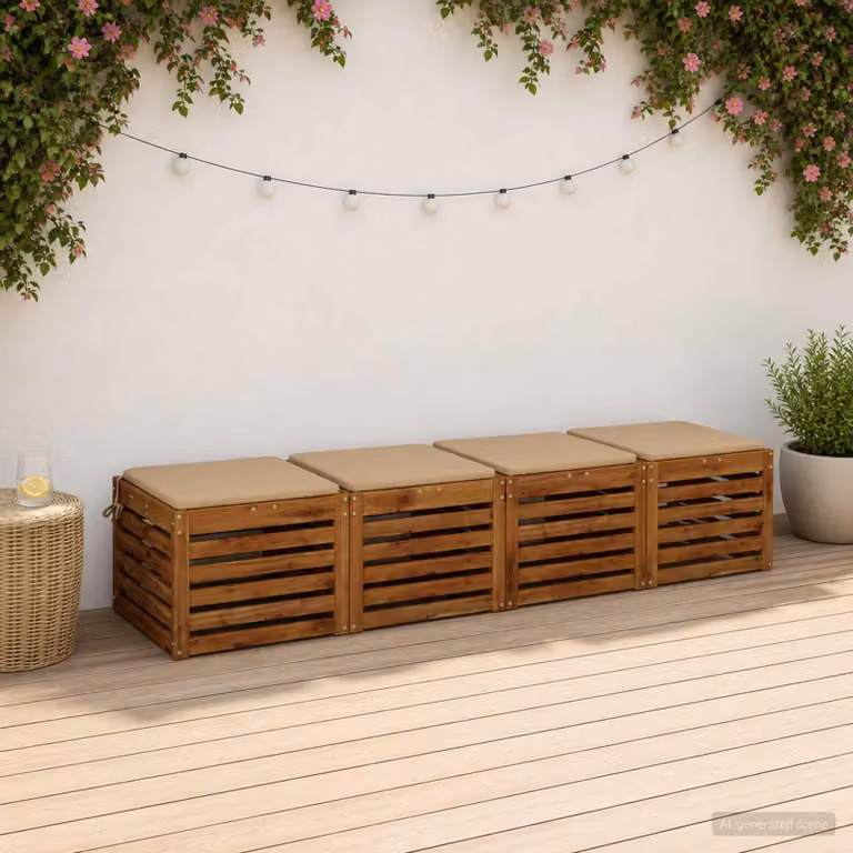 Set di 4 cuscini per sedia vidaXL SOEST in poliestere, colore sabbia, con rivestimento lavabile e resistente ai raggi UV