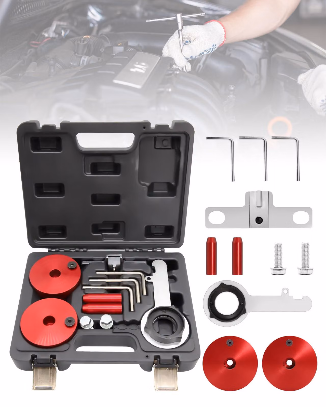 Kit di attrezzi per la manutenzione di motori di veicoli, kit di strumenti per la fasatura per Ford Transit S-Max