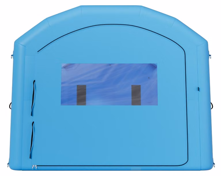 Cabina di verniciatura gonfiabile, dimensioni 12 x 5 x 4 metri, cabina di verniciatura portatile con ventilatori da 950W+1100W, filtro in cotone di grandi dimensioni, area di cambio, tenda di verniciatura a tetto ad arco per furgoni e pick-up pesanti, col