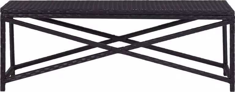 Panchina da Giardino 120 cm in Polyrattan Nero