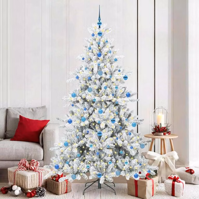 Maison Exclusive - Albero di Natale artificiale pieghevole, bianco, 210 cm, in PVC e acciaio
