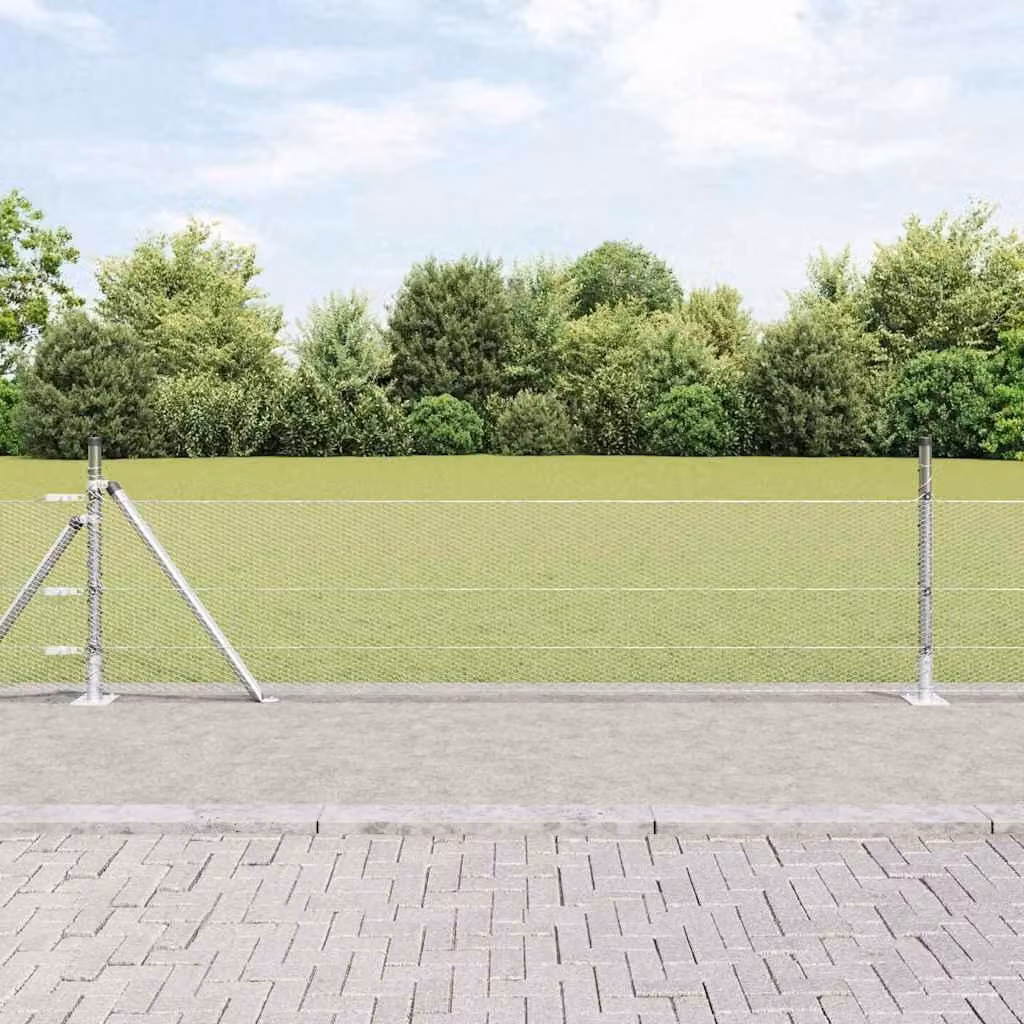Maison Exclusive - Palo della recinzione Argento 10 x 0,5 m (rete da 13 mm)