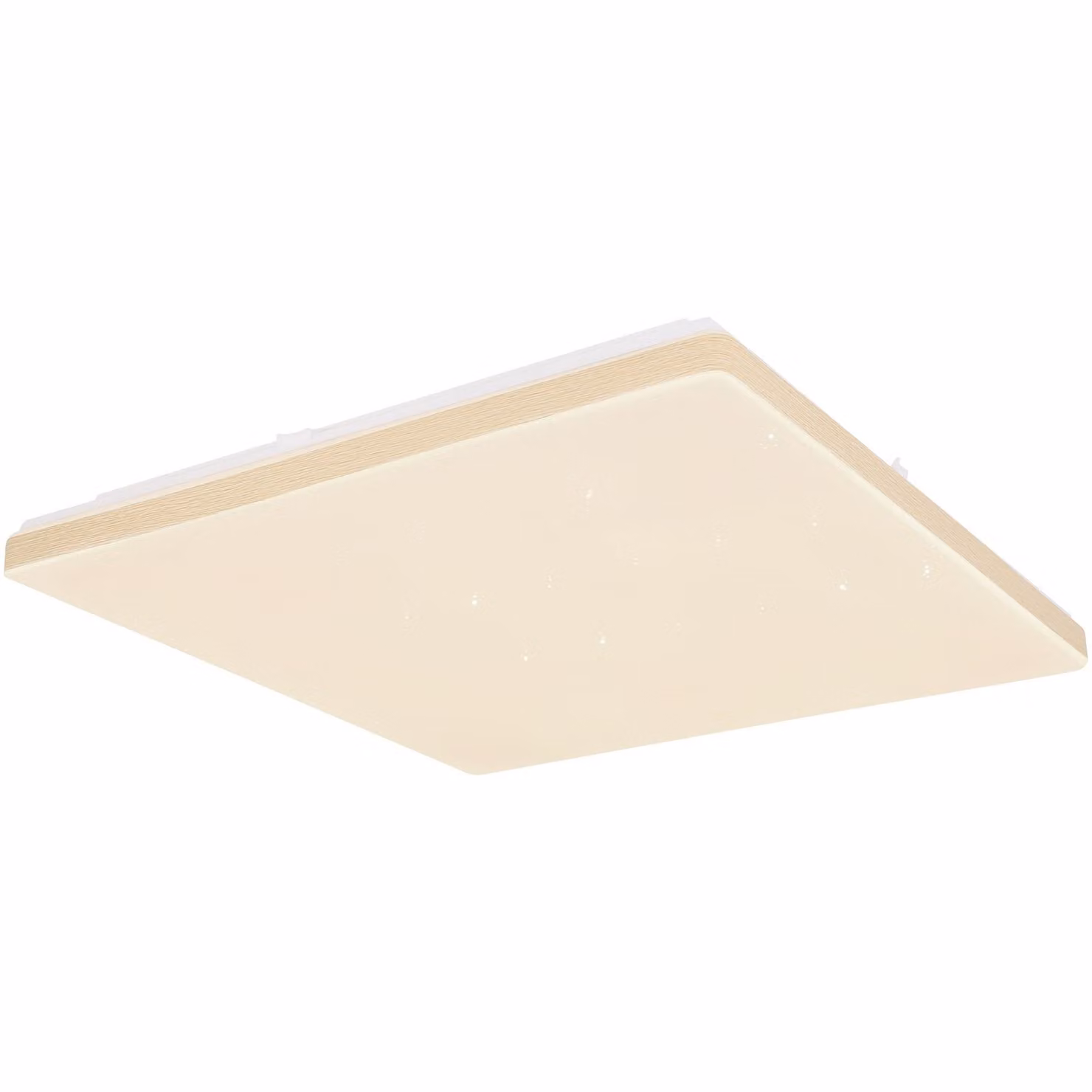 Plafoniera Globo Lighting in metallo bianco, opaco, plastica effetto legno, acrilico opale, dimmerabile, cambiacolori, colori fissabili, SmartLight, app, funzione memoria, luce notturna, telecomando, batteria inclusa 2x AAA, compatibile con Smart Home e A