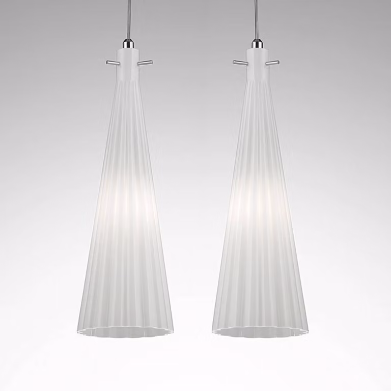 Selène Lampada a sospensione in vetro Costa Rica, dimmerabile, Bianco / Opale, Soggiorno / Sala da pranzo, Vetro, Design, Lampada a sospensione