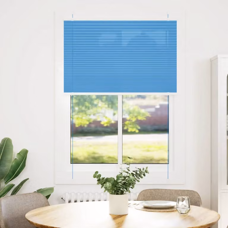 vidaXL Tenda Plissettata Blu 85x100 cm Larghezza Tessuto 84,4 cm