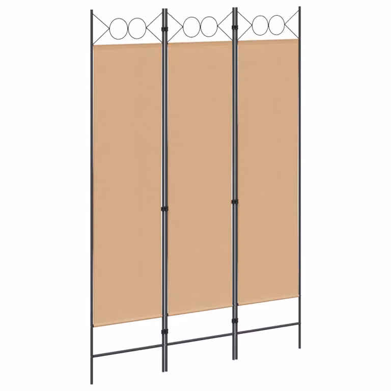 Paravento a 3 pannelli vidaXL in tessuto beige, L: 120 cm, H: 180 cm