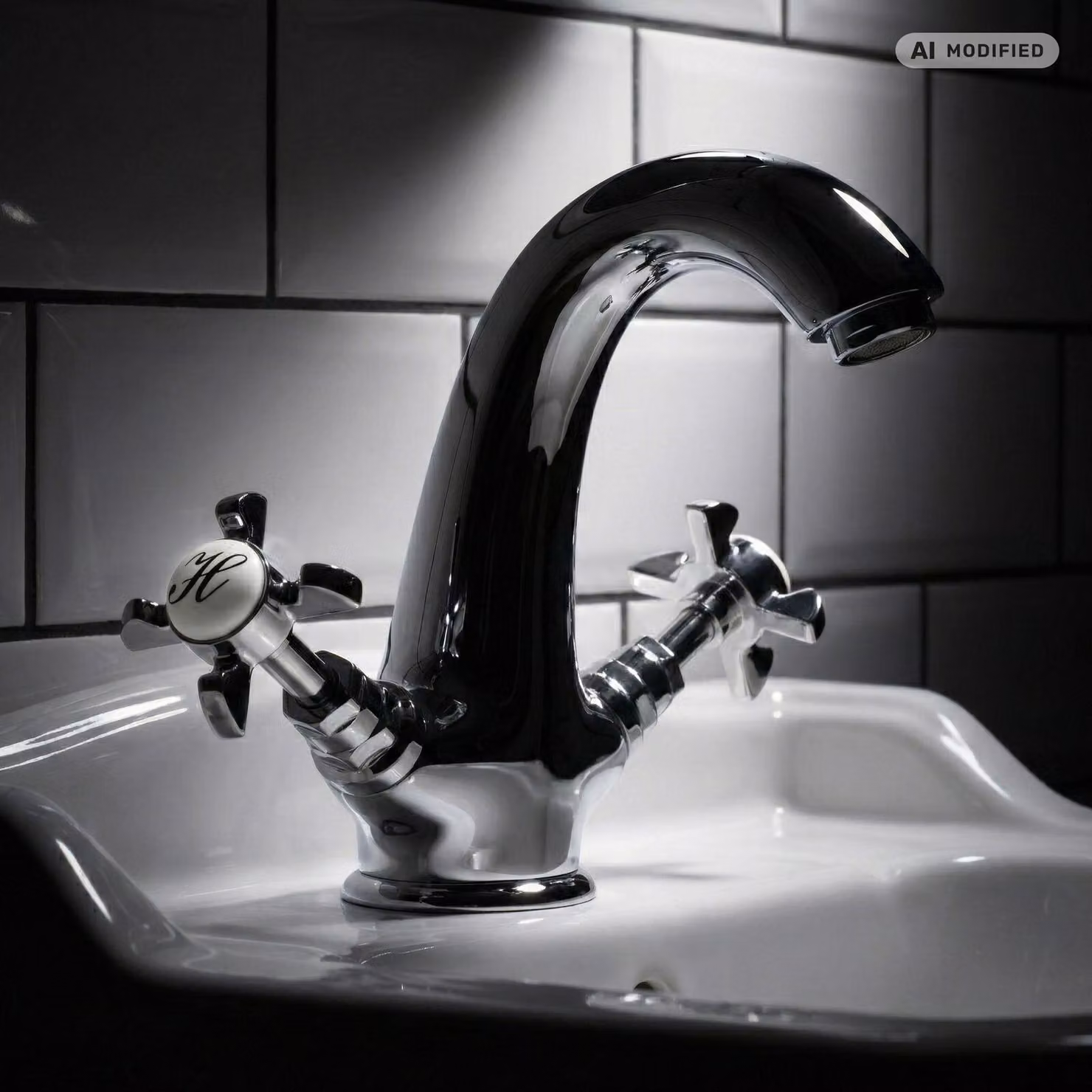 PaulGurkes miscelatore per lavabo retro cromo stile inglese vintage rubinetto nostalgico