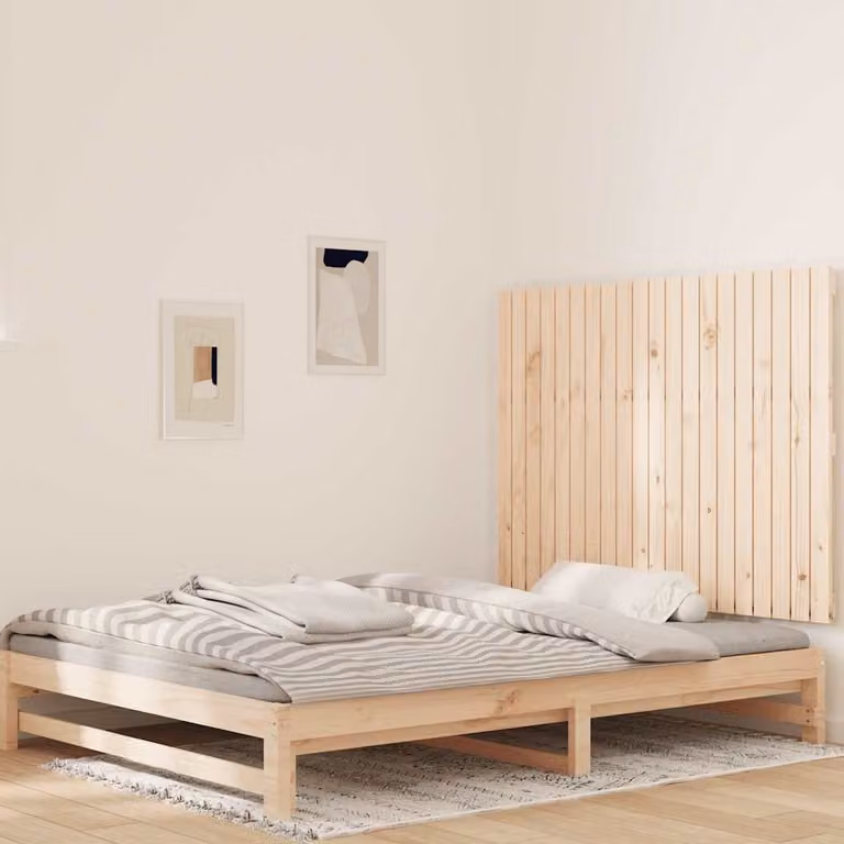 Testiera da parete vidaXL in legno massello di pino, L 127,5 x P 3 x H 90 cm