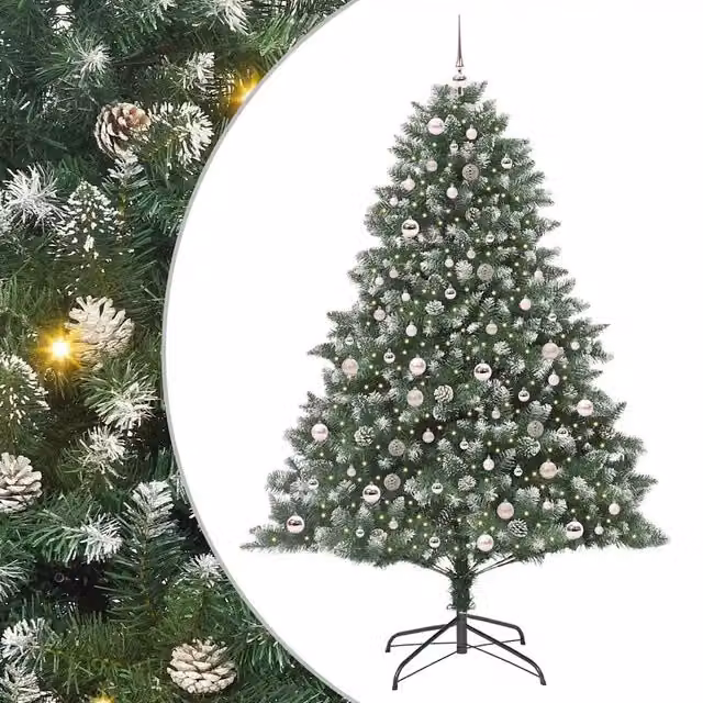 Albero di Natale Artificiale-Albero Natalizio con 300 LED Verde 210 cm 820790