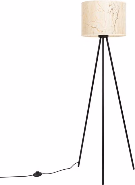 Lampada a sospensione NEVIA Sollux Lighting con struttura nera e paralume in marmo beige, Diametro: 40 cm